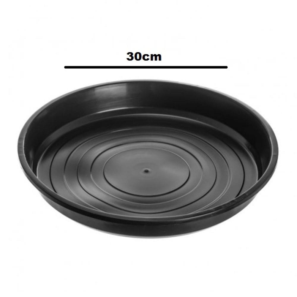 Prato Para Vaso De Planta Redondo Preto