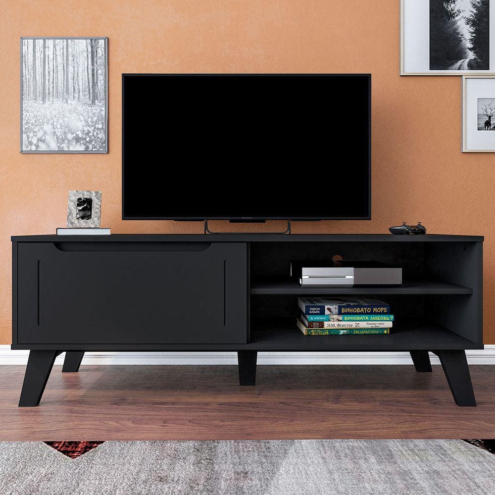 Rack Para Tv Até 60 Polegadas Lotus 1 Porta Preto - Artely Móveis