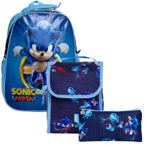 Mochila Escolar Infantil Meninos Super Sonic o Ouriço Azul e Seus