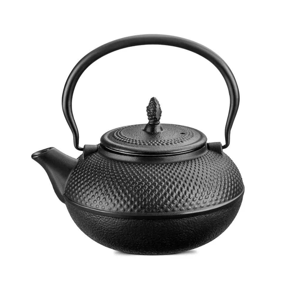 Chaleira Ferro Fundido 1,5L Com Coador Inox MTA Preta