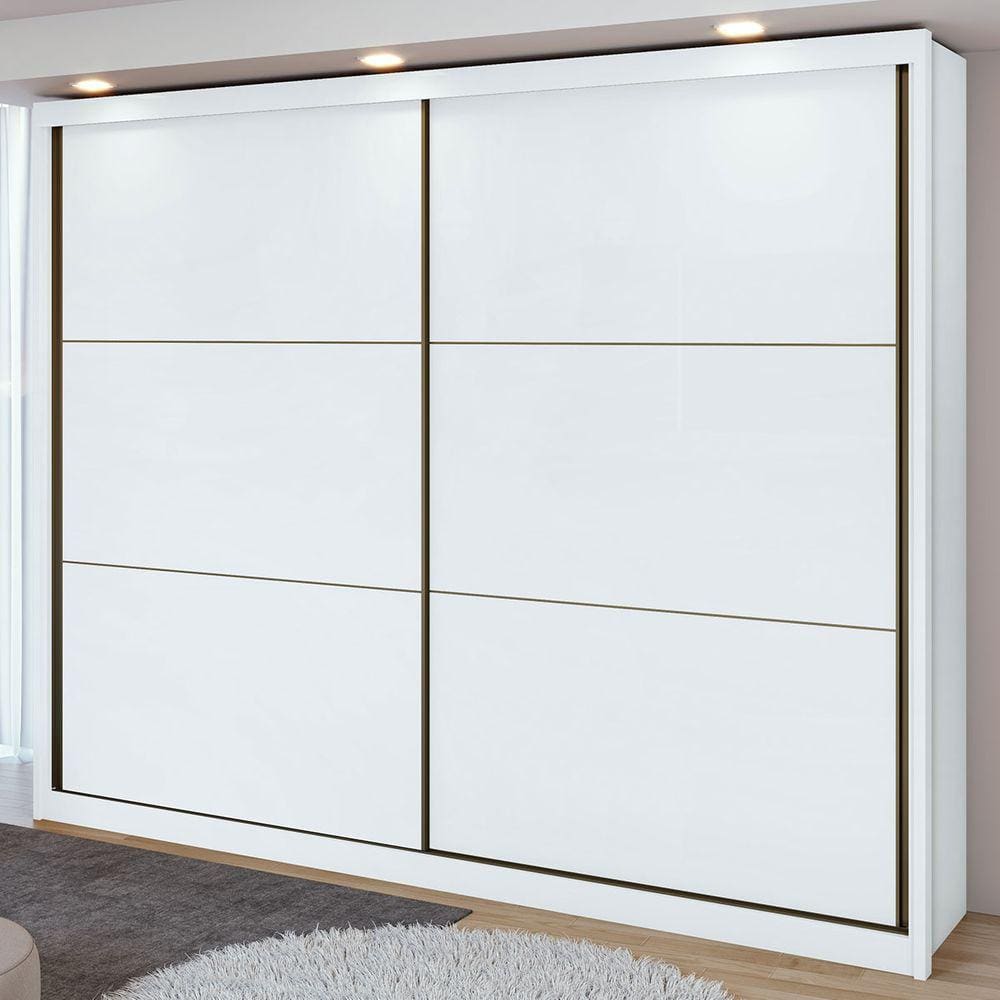 Guarda-roupa Casal Toronto 2 Portas 6 Gavetas 100% Mdf Branco - Móveis Lopas