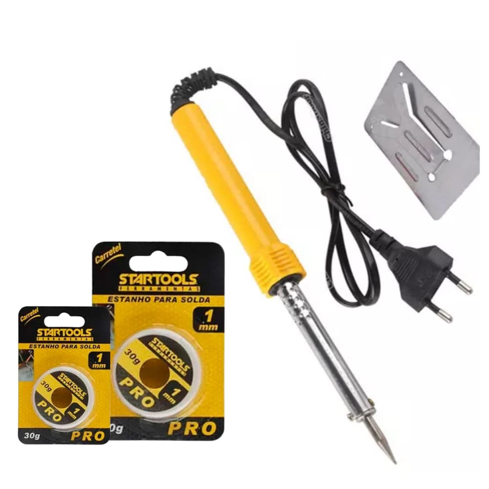 Kit 1 Ferro de Solda Pro 60WTS C/2 Estanho Carretel - 110V