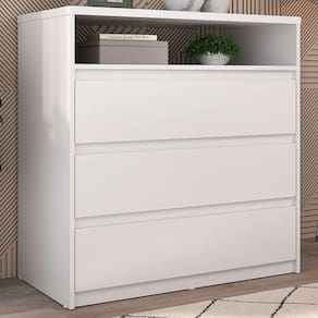 Cômoda Gales 3 Gavetas 100% Mdf Branco - Mambel