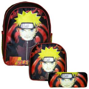 Mochila Escolar Passeio Juvenil Boruto Kit Completo Anime Naruto