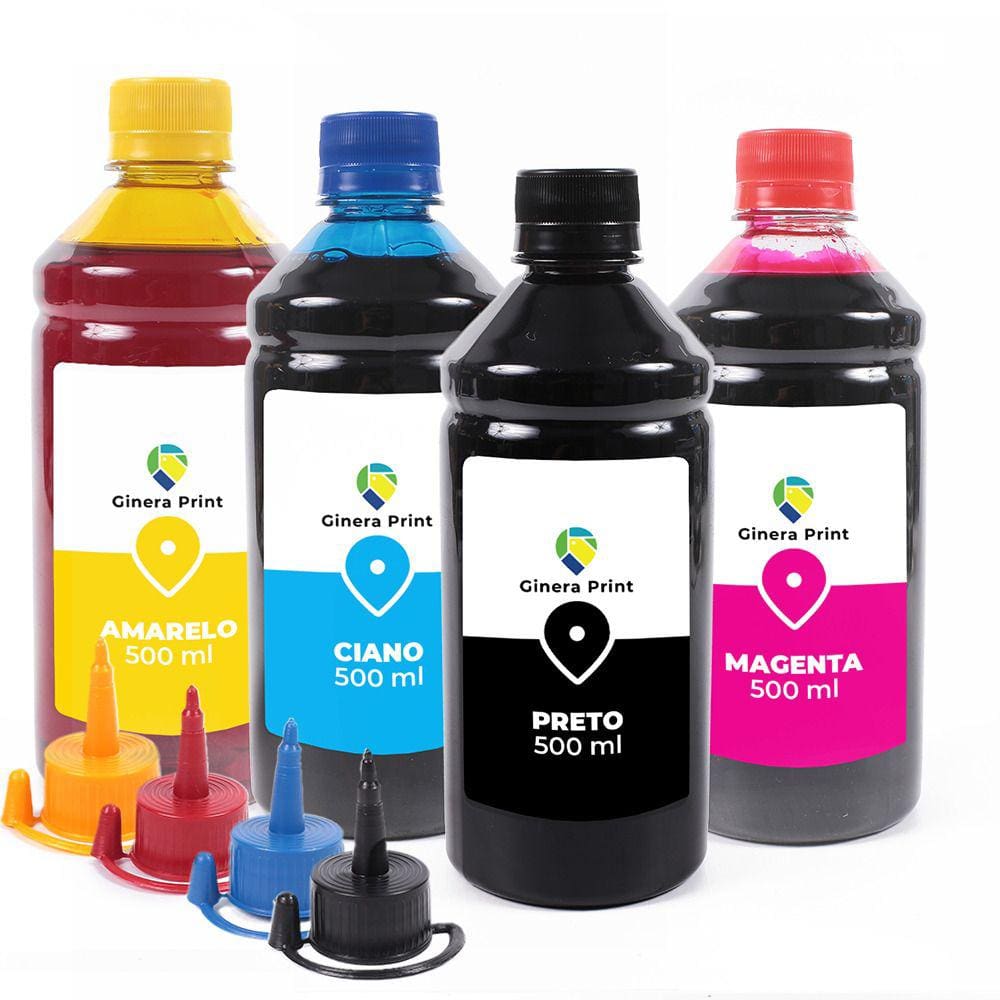 Kit 4 Tintas Compatível Impressora G3060 500ml Ginera Print