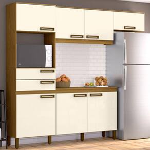 Cozinha Compacta 7 Portas 2 Gavetas B107 Nature/off White - Briz
