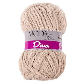 Fio/lã Moda Fios Diva - 180 m - 100g - Mesclado Cinza 8378