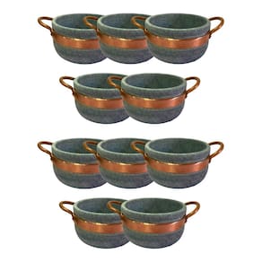 Kit 10 Cumbucas Alça de Cobre Pedra Sabão Caldo Sopa 500ml