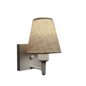 Arandela Quadrada Md-2034 Branco Cúpula Cone Rustico Bege
