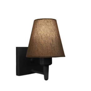 Arandela Quadrada Md-2034 Preto Cúpula Cone Café