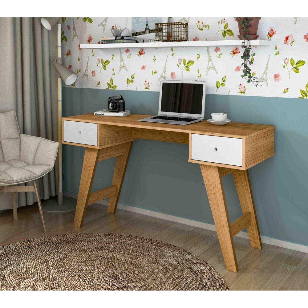 Escrivaninha Para Notebook 2 Gavetas Paris - Artely