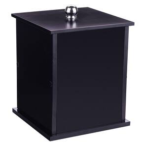 Lixeira Quadrada Preta Para Banheiro 26cm Capacidade 6,2l