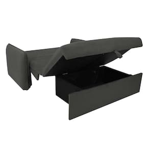 sofá-cama casal com baú 2 lugares zaia suede cinza