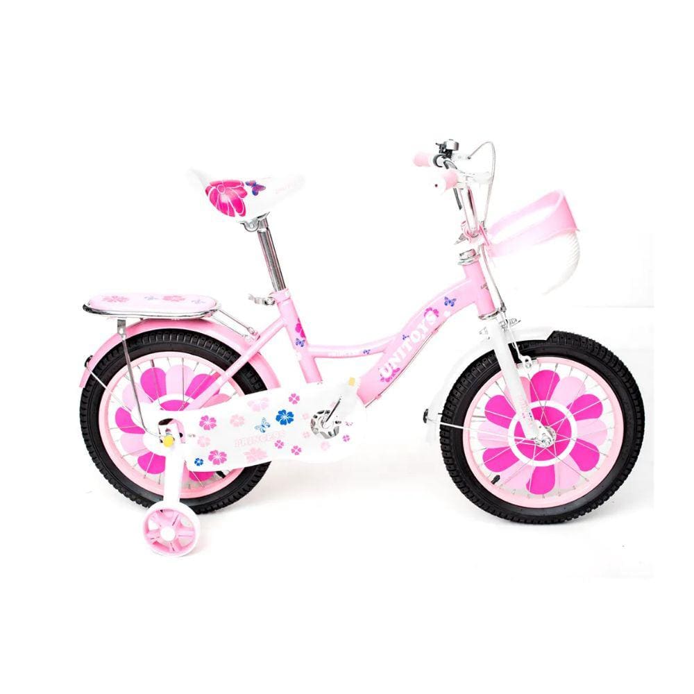 Bicicleta aro 16 com cesta UniToys Princess 1048 Infantil Bike com cestinha aro 16 para menina princesa - Uni Toys