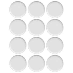 Conjunto 12 Pratos de Sobremesa Porcelana Branca Redondos 18,5cm Bold Germer Hotel Padaria