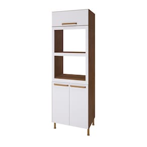 Paneleiro 3 Portas 2 Nichos Para Forno Veneza Indekes Noce/Off White