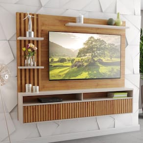 Painel para TV até 65 Polegadas 1 Porta Provence Viero Mel/Off White
