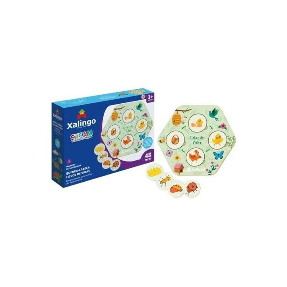 Quebra Cabeça Ciclos Da Vida Animais Plantas Frutas Insetos