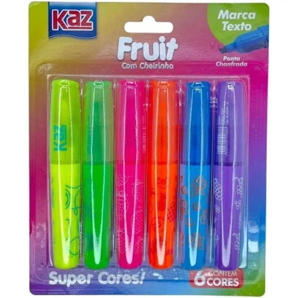 Pincel Marca Texto 6 Cores Fruit Com Aroma Kaz