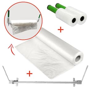 KIT Bobina Capa Plástica 4kg + Suporte + 2 Rolos Stretch