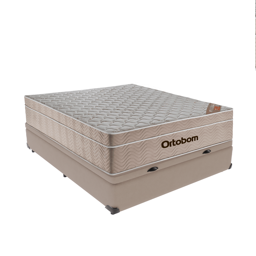 Colchão Airtech Ortobom Casal com Baú Bege 138cm SpringPocket