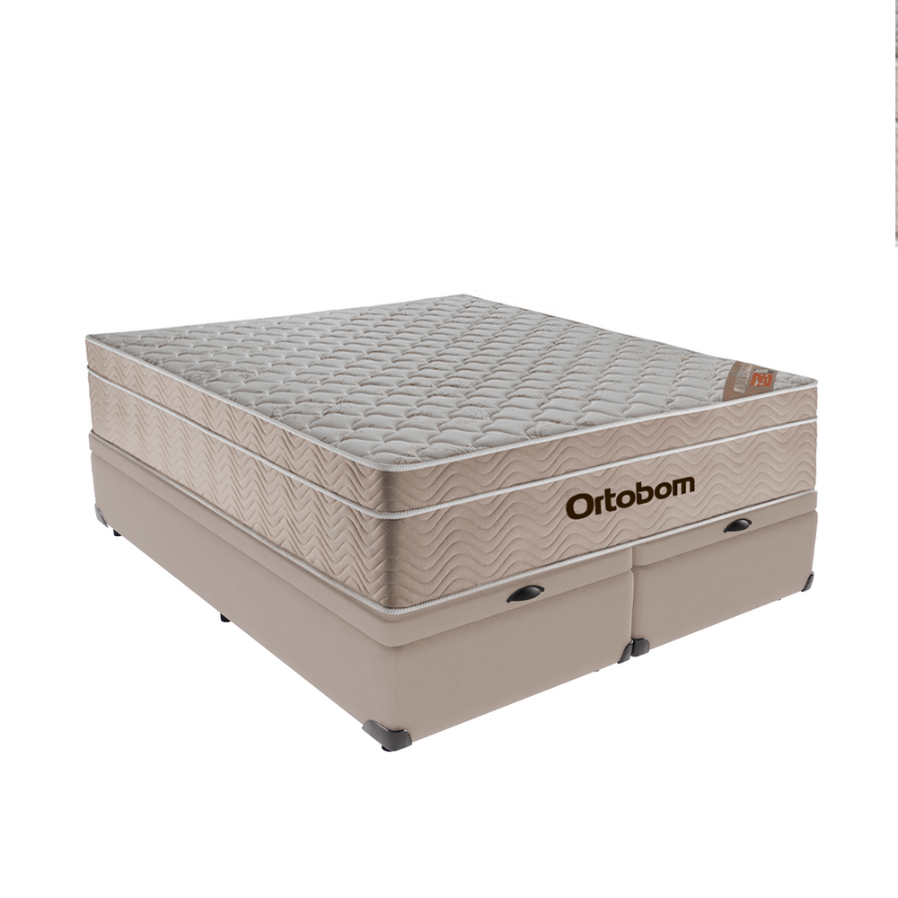 Airtech Colchão Ortobom Queen com Baú Bege 158cm SpringPocket