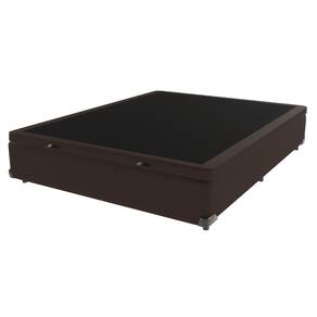 Cama Box com Baú Casal Marrom de Madeira 138cm KazaMix