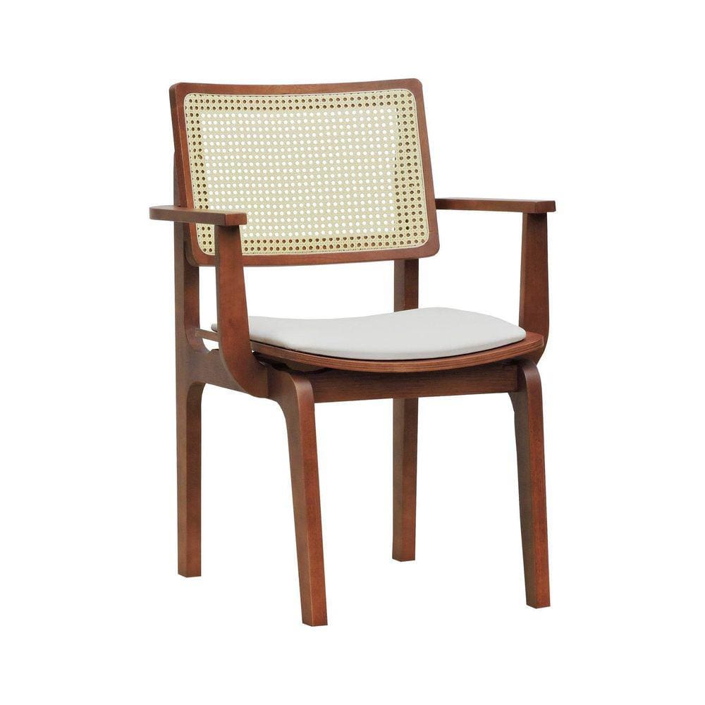 Cadeira Gus Madeira Maciça Com Braço Encosto Telinha Assento