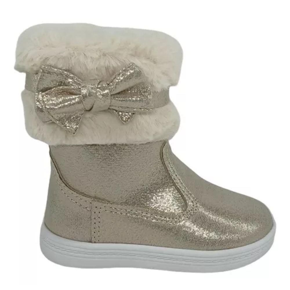 Bota Infantil Feminina Com Pelinhos Molekinha Ref:2127.216 19/25