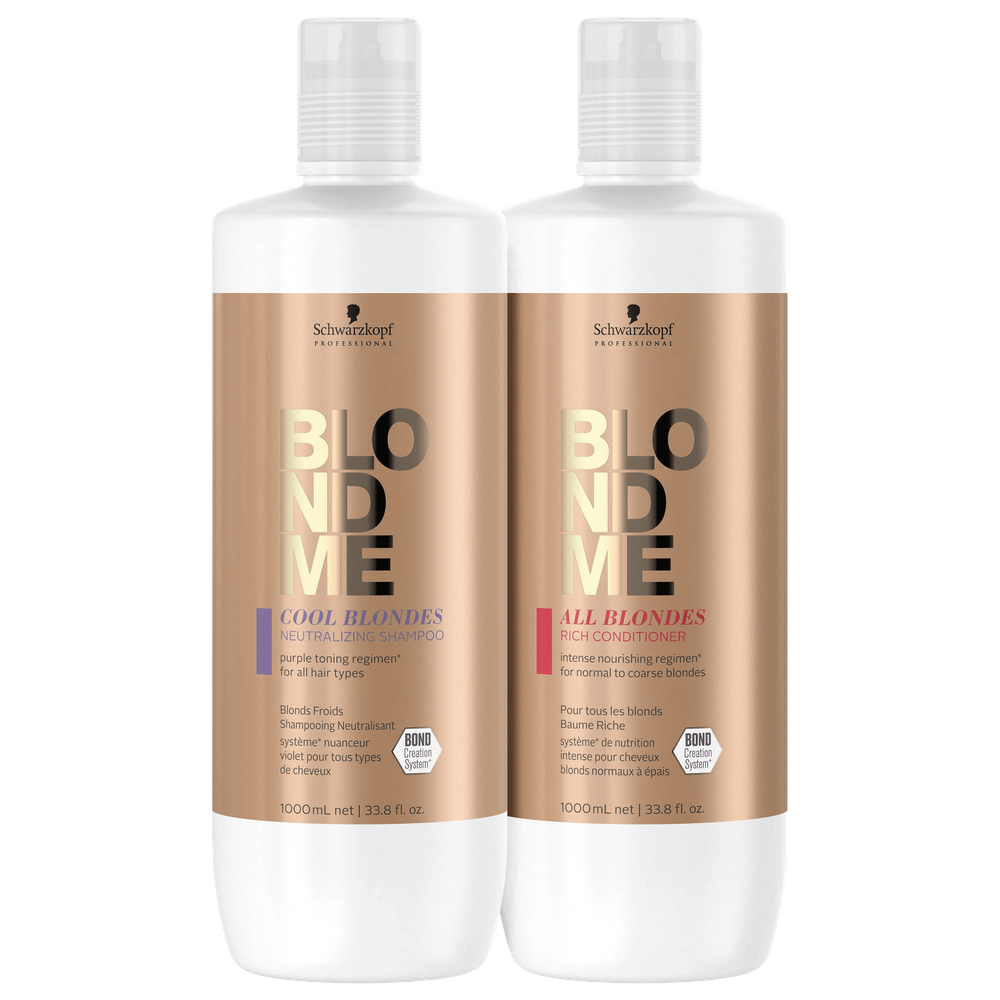 Kit Schwarzkopf BlondMe Cool + All Blondes Salon 2 Produtos