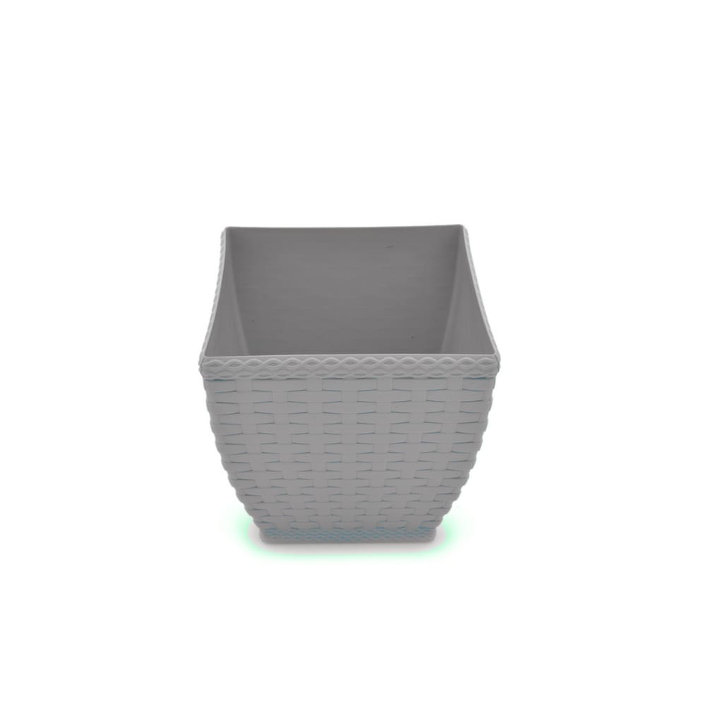 Vaso Para Planta Cachepô Quadrado Rattan 0,85 Litros