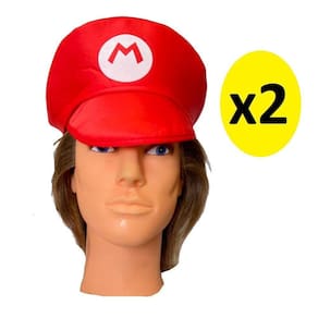 Kit 2 Chapéus Boina Super Mário Festa Carnaval Fantasia