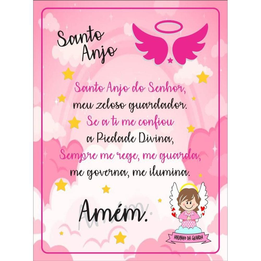Quadro Infantil Santo Anjo Menina