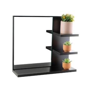 Espelho para Banheiro com Armário Preto Nice 40cm