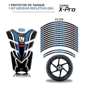 Combo Protetor Adesivo Tanque E Aro Moto Haojue Dk 150 Azul Azul E Preto