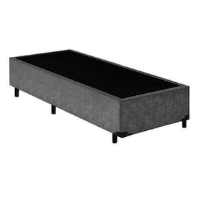Base Box Solteiro Extremo Reforçado Suede Homequeen Cinza 40x88x188