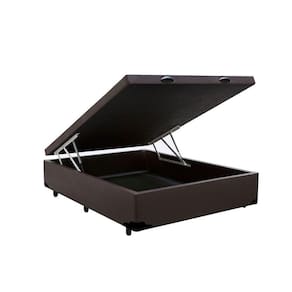 Cama Box Baú Viúva Homequeen Corino Marrom 41x128x188