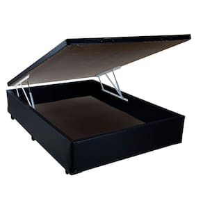 Cama Box Baú Viúva Homequeen Corino Preto 41x128x188
