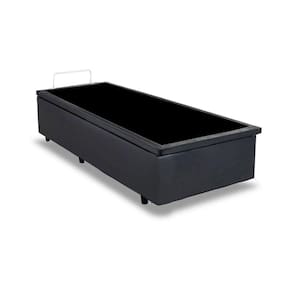 Cama Box Baú Solteiro Homequeen Corino Cinza 41x88x188