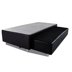 Cama Box Bicama Auxiliar Solteiro Sintético Espuma 8cm 40x88x188 Preto