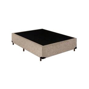 Base Box Casal Blindado Extremo Reforçado Homequeen Suede Bege 40x138x188