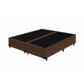 Base Box Casal Bipartido Extremo Reforçado Homequeen Suede Marrom 40x138x188