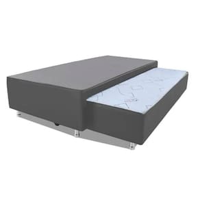 Cama Box Bicama Auxiliar Solteiro Sintético Espuma 8cm 40x88x188 Cinza