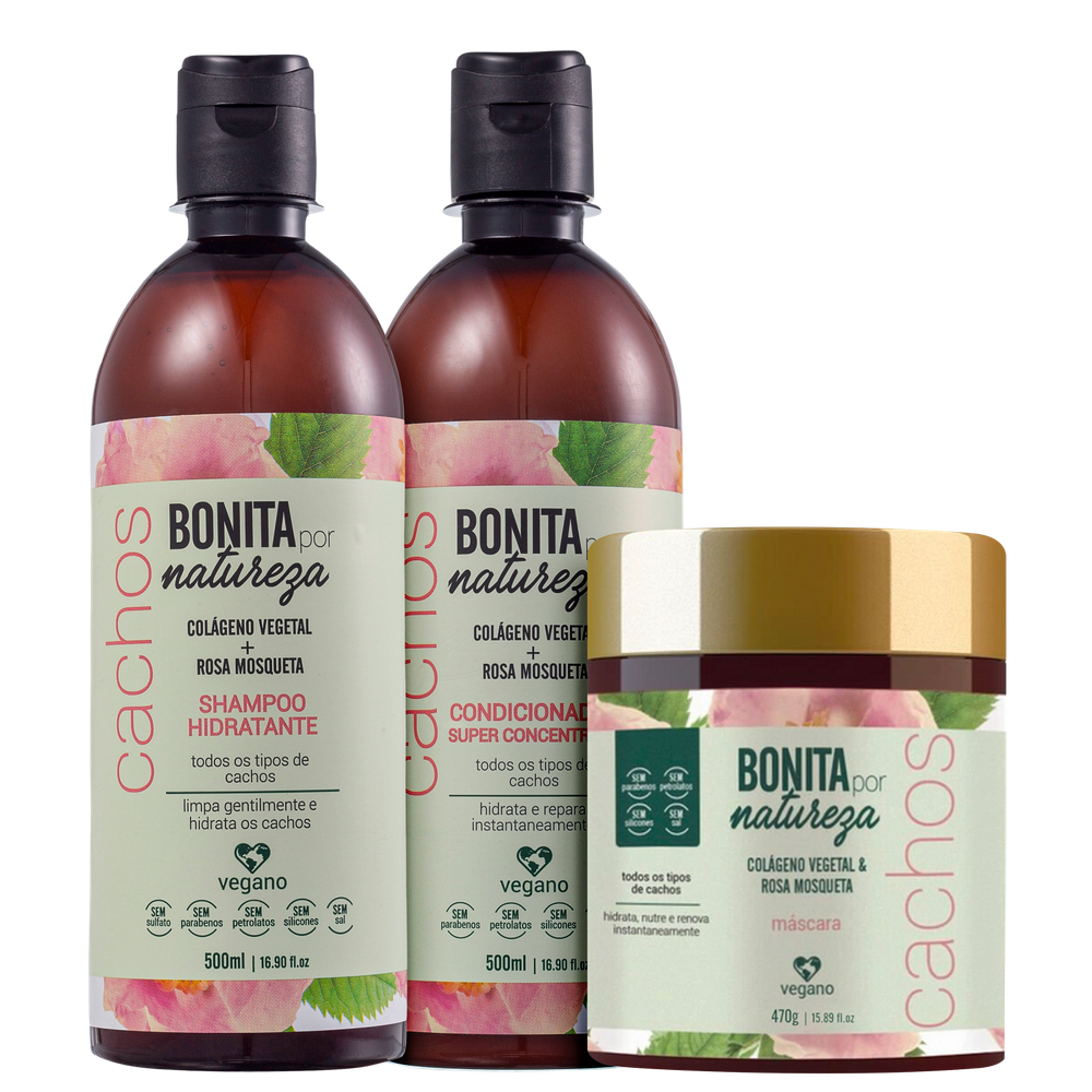Kit Bonita por Natureza Cachos Treatment Trio (3 Produtos)