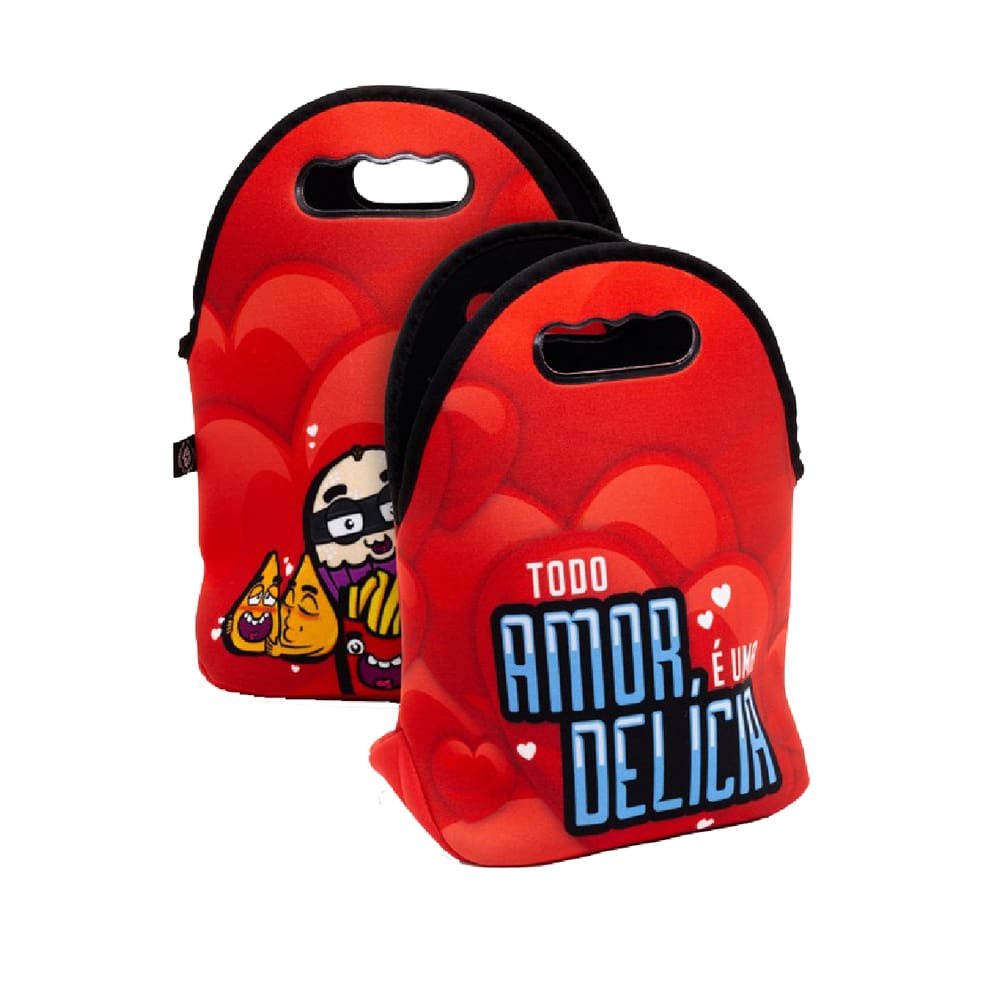 Bolsa Neoprene Lancheira Todo Amor é Uma Delicia Presente