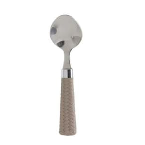 Jogo 6 Colheres Sobremesa Rattan Prata 18 Cm Mimo Style
