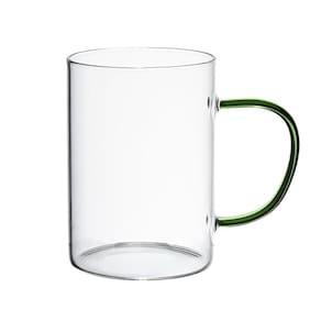 Caneca Vidro Boro Com Alça Verde 200 Ml Mimo Style Tc22129