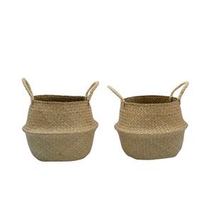 Kit 2 cestos organizadores multiuso decorativo natural seagrass - Oikos