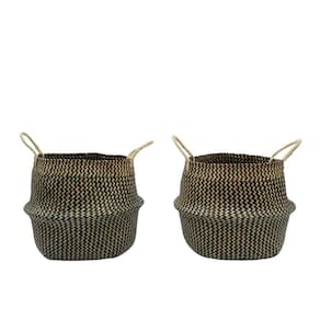 Kit 2 cestos organizadores multiuso decorativo marrom seagrass - Oikos