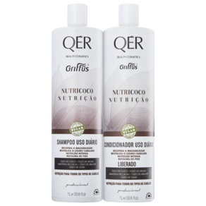 Kit Griffus QÉR Beauty Cosmetics Nutricoco - Shampoo 1L + Condicionador 1L